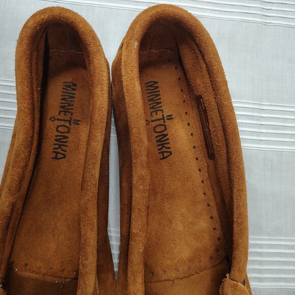 Minnetonka Arizona Kilty Moccasin Shoes Womens 8 Brown‎ Leather Embroidered - Picture 9 of 9